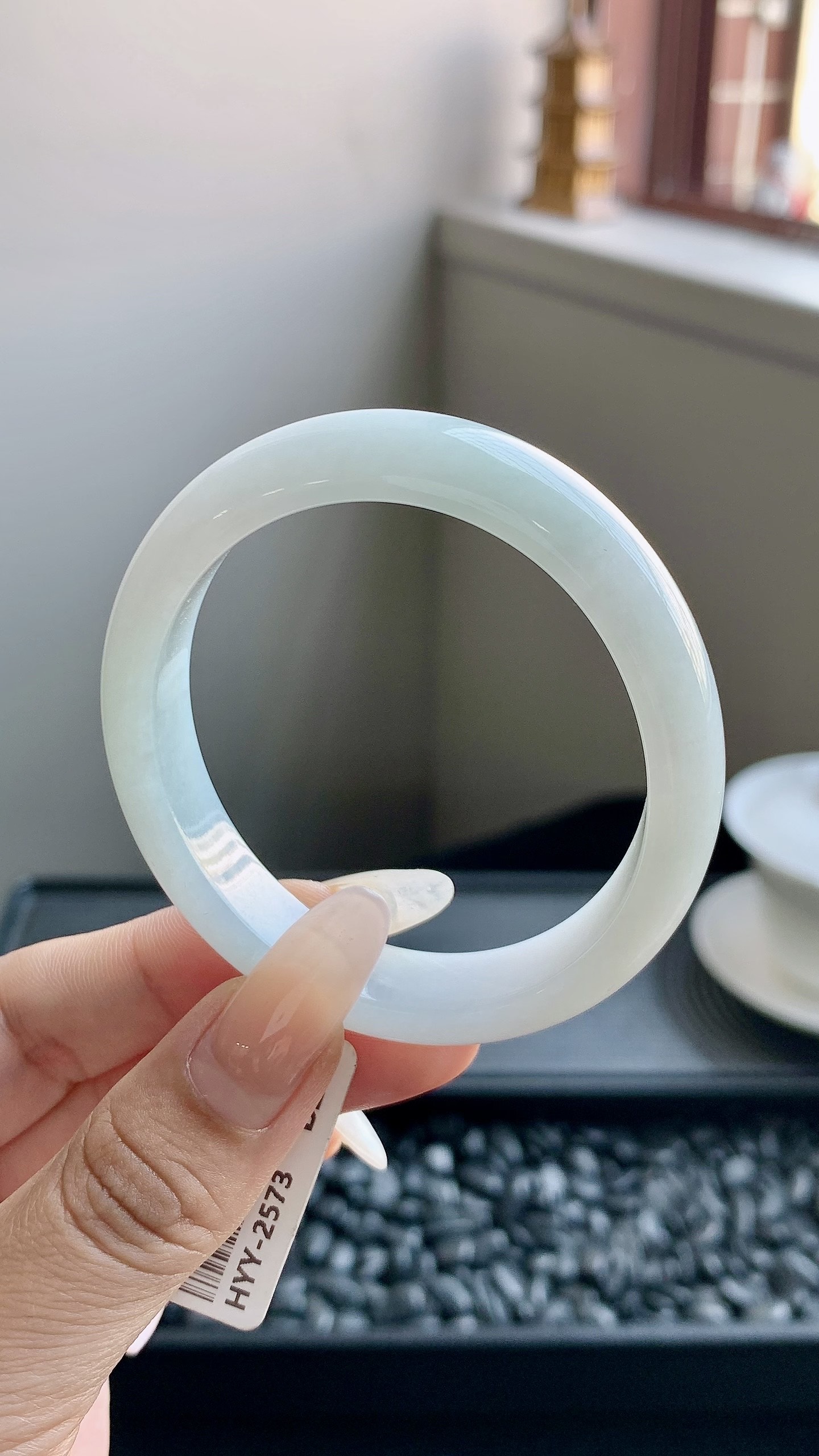 晴底贵妃手镯成品（有裂） HYY-2573 尺寸：51-12-7
