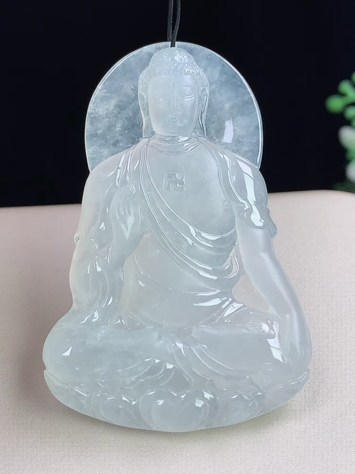 冰种阿弥陀佛，一刀切，无裂，尺寸52.2-35.7-5.8mm，S11yaf