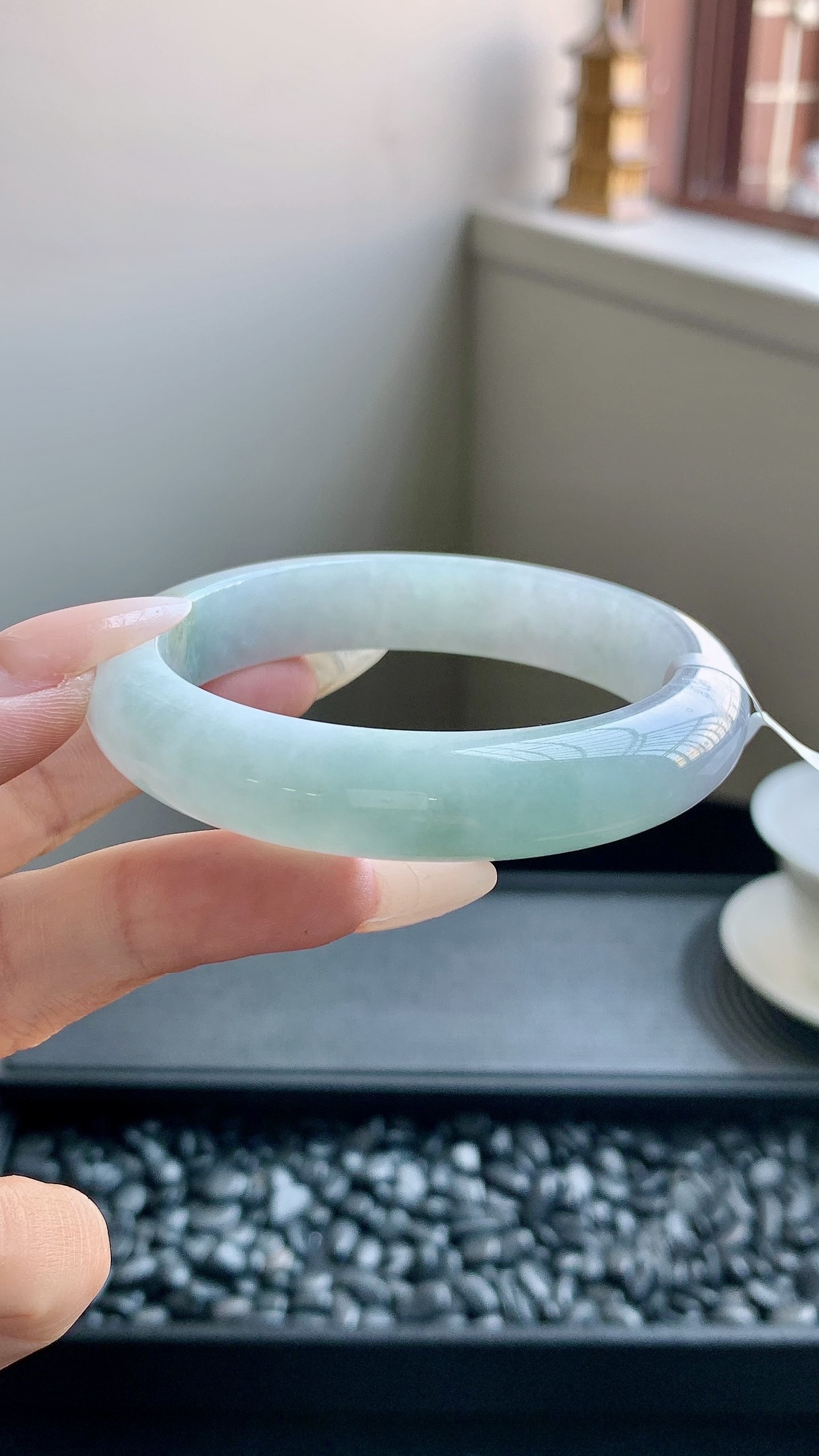 半山水正圈手镯成品 HYY-494 尺寸：56-12-8