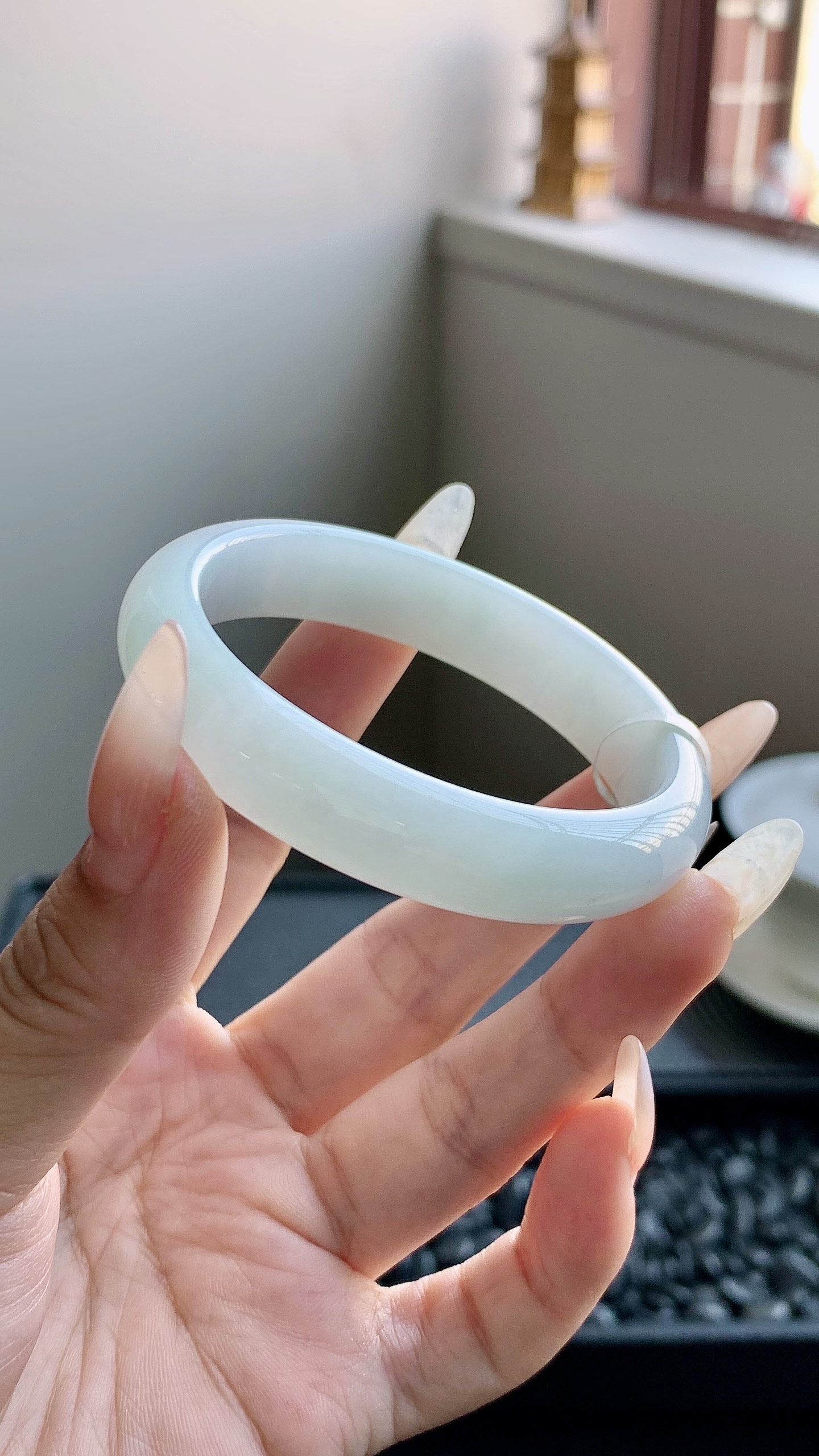 晴底贵妃手镯成品（有裂） HYY-2573 尺寸：51-12-7