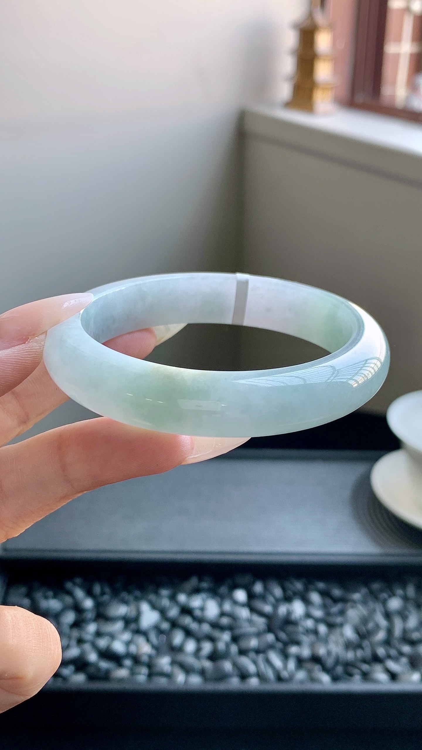 半山水正圈手镯成品 HYY-494 尺寸：56-12-8