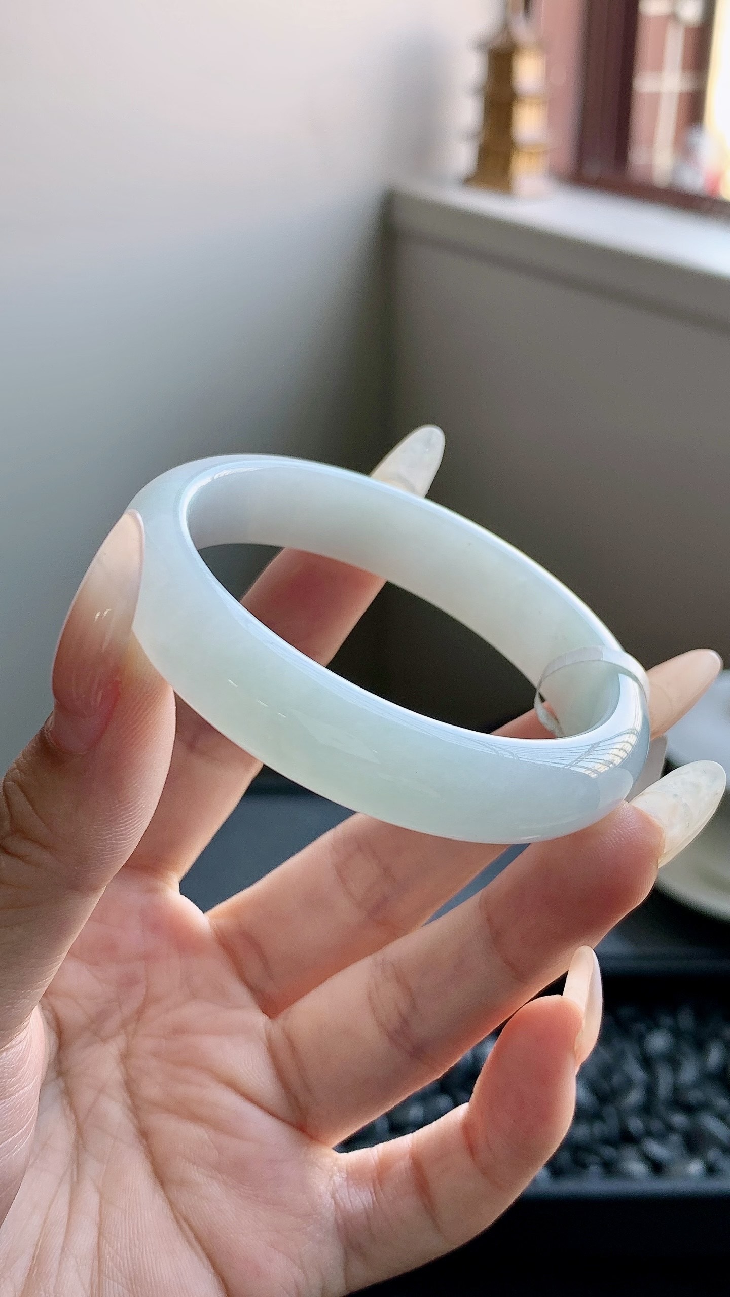 晴底贵妃手镯成品（有裂） HYY-2573 尺寸：51-12-7