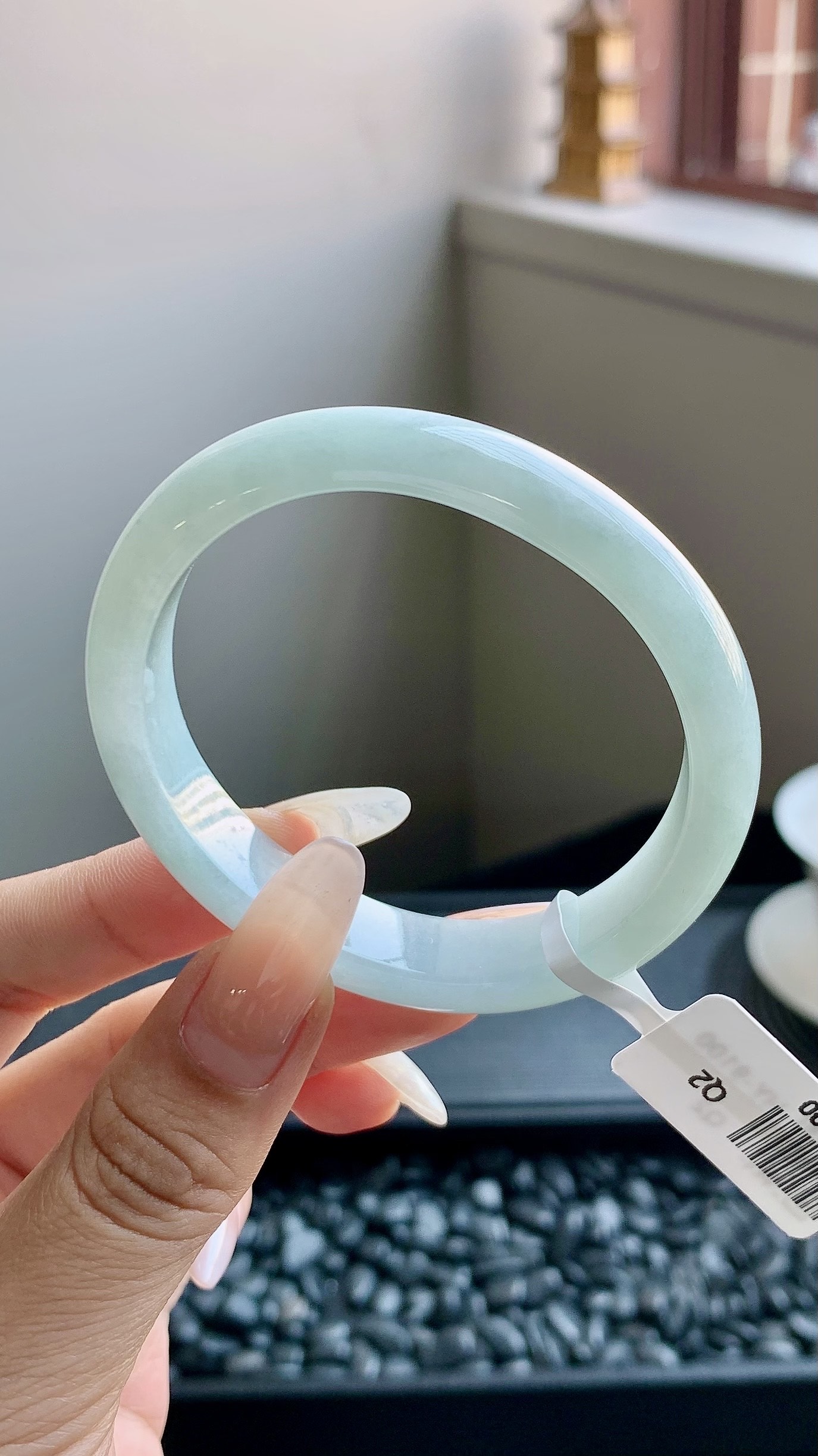 晴蓝贵妃手镯成品 HY-9100 尺寸：53-12-7