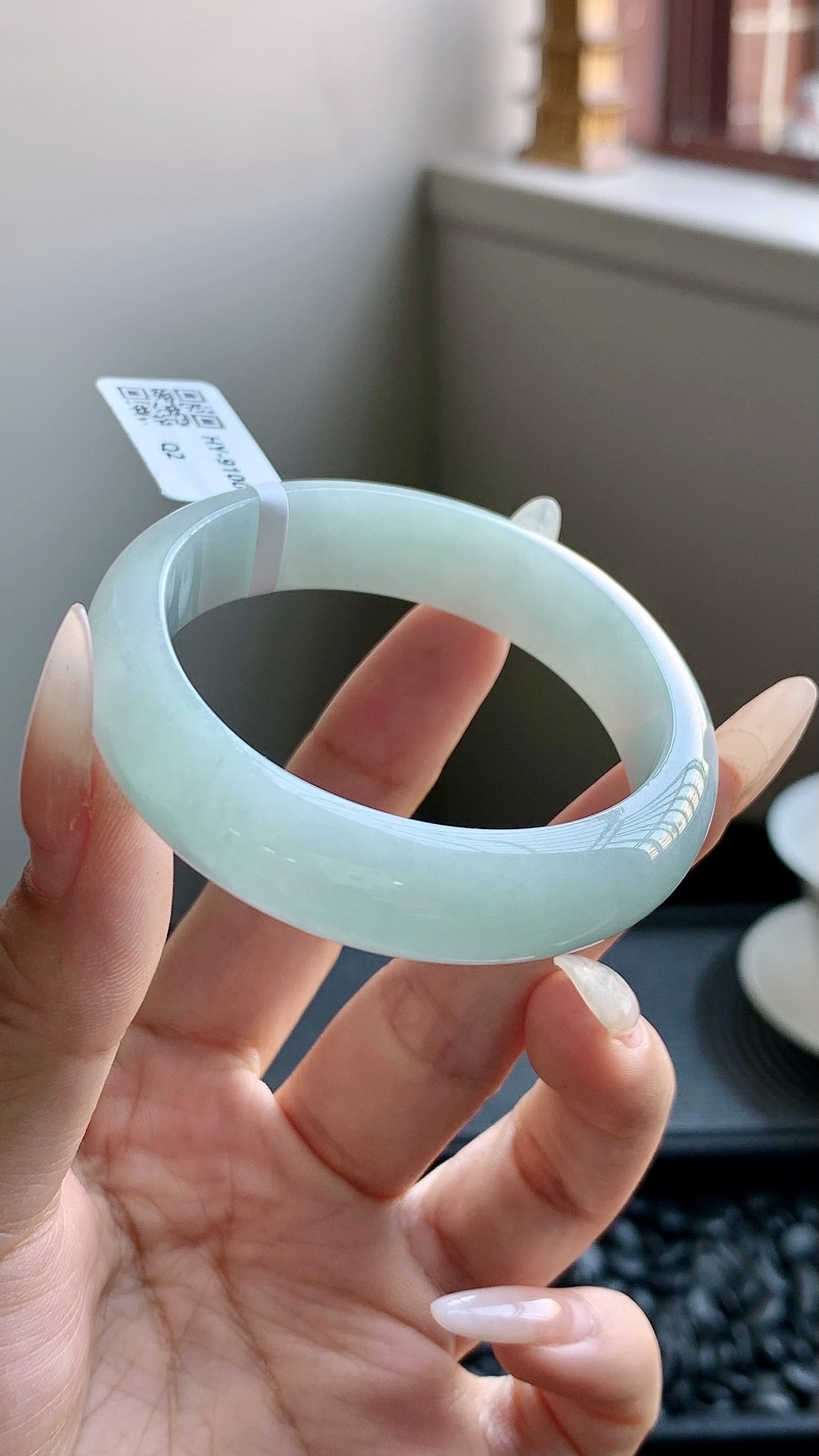 晴蓝贵妃手镯成品 HY-9100 尺寸：53-12-7