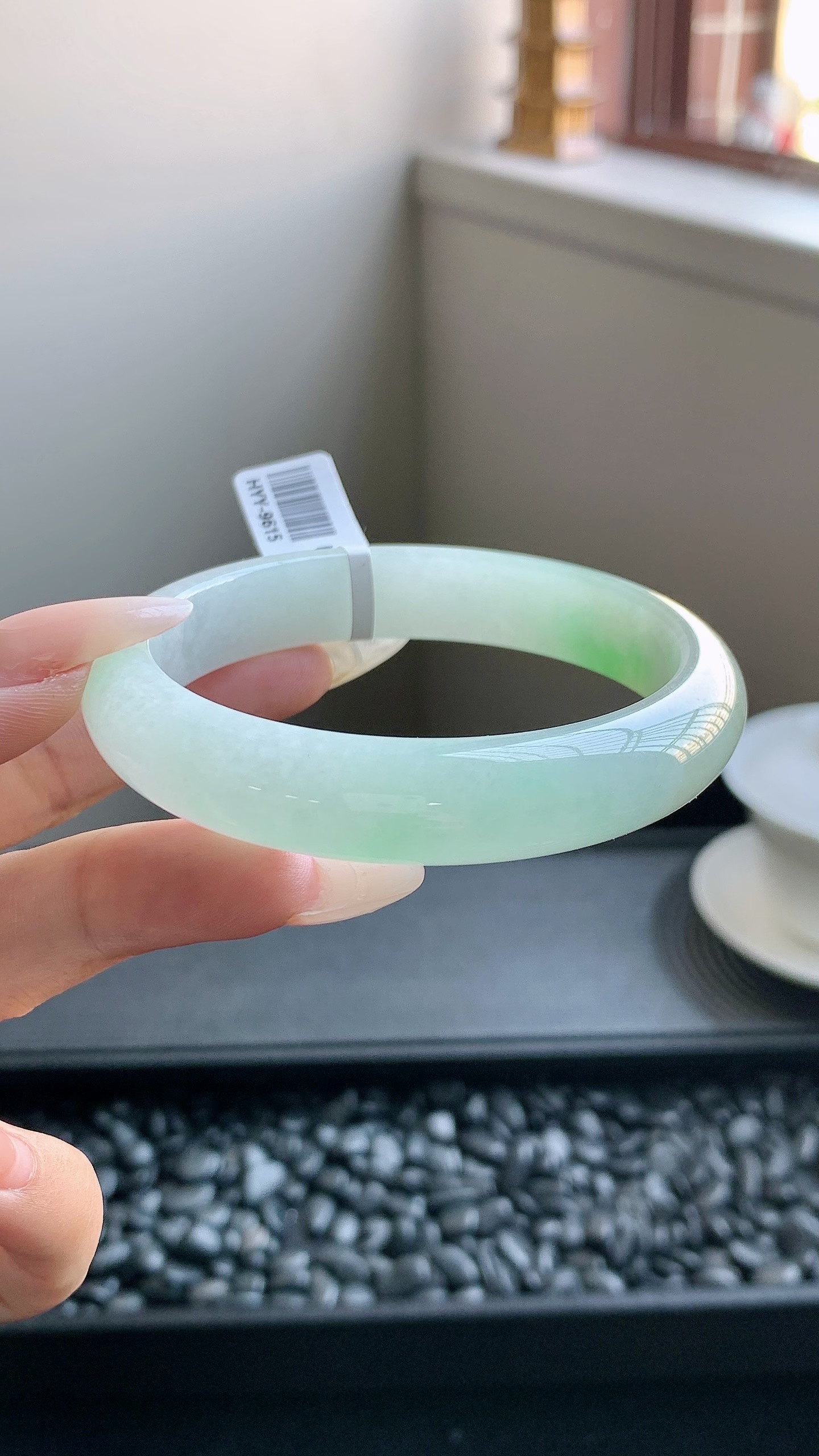 飘绿正圈手镯成品 HYY-9675 尺寸：57-12-8