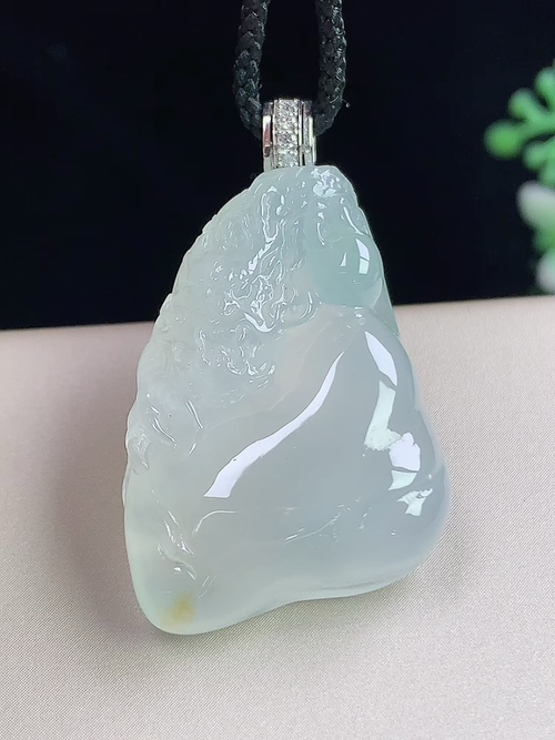 18k金镶冰种龙/凤，无裂，尺寸29.3-21-9.1mm，S11lwh6