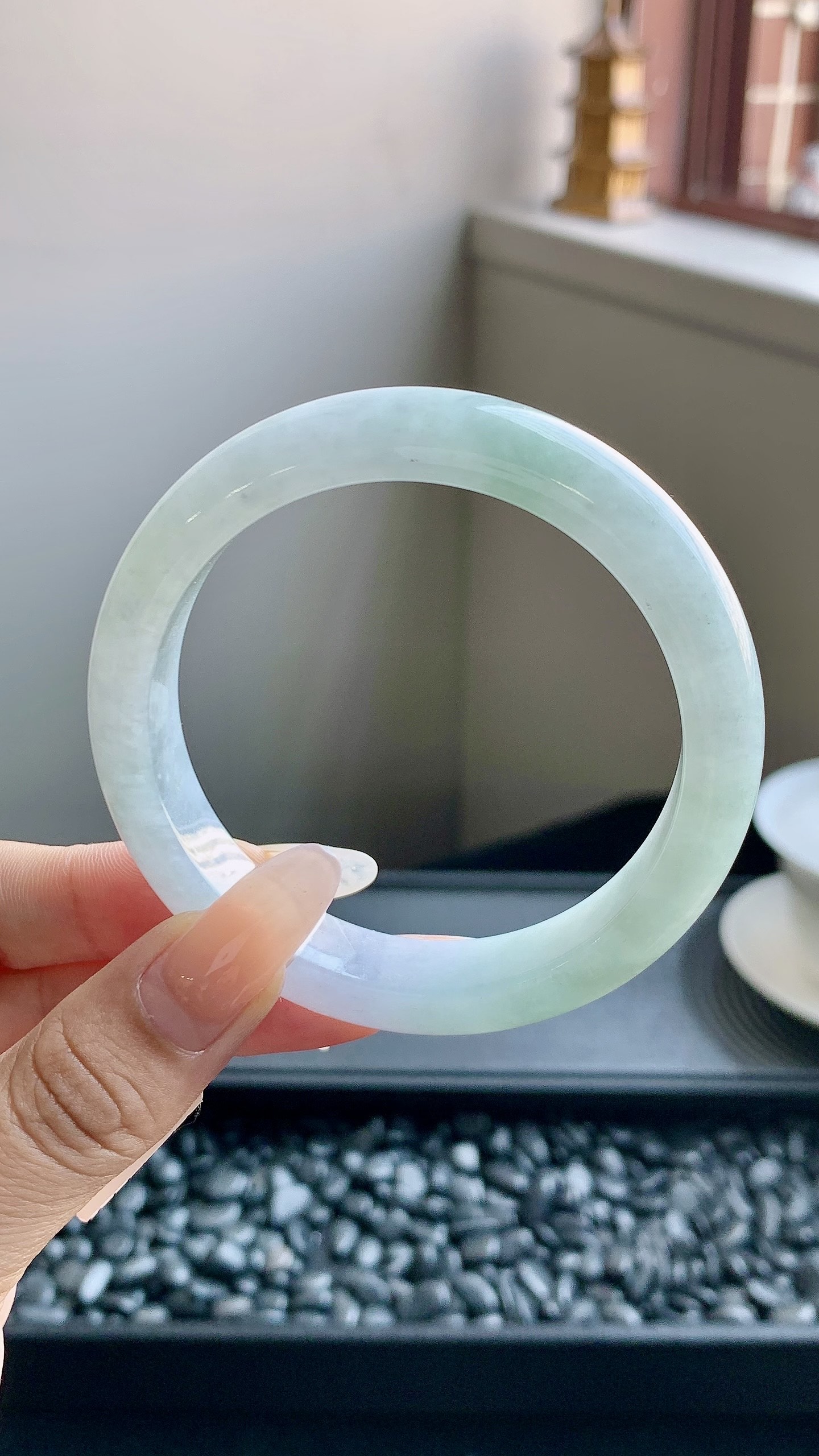 半山水正圈手镯成品 HYY-494 尺寸：56-12-8